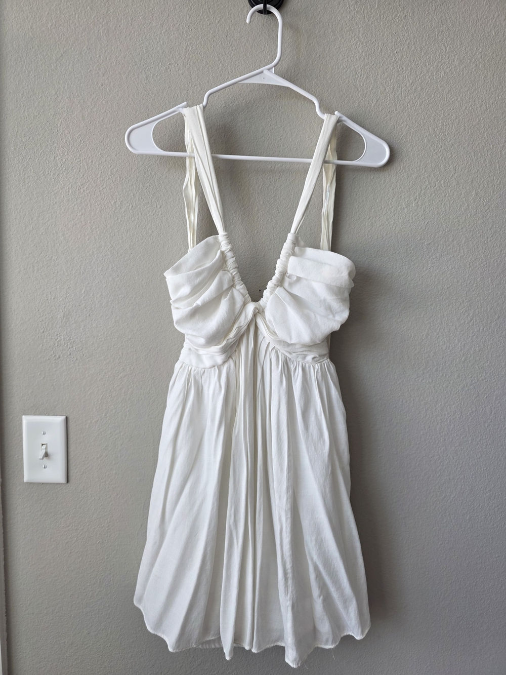 DO+BE Ivory Ruched Bust Mini Sundress